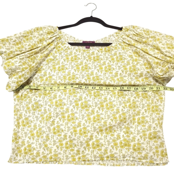 J CREW Plus Size Liberty Smocked Blouse Top Puff-Sleeve Capel Butter Yellow 18 - Picture 11 of 15